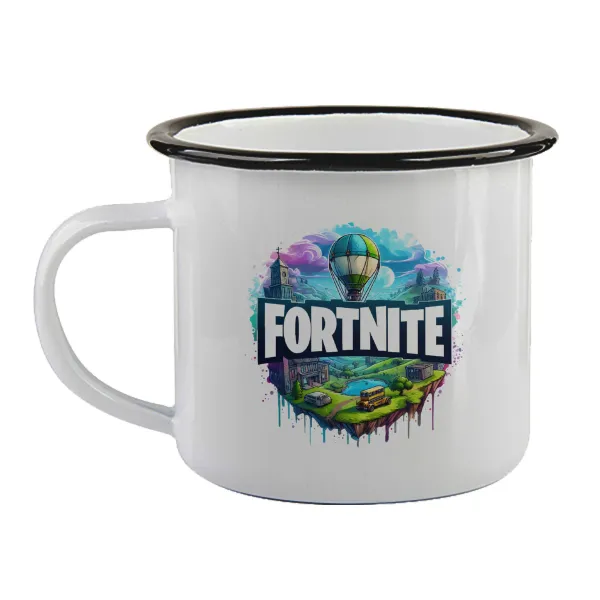 Fortnite land — Κούπα εμαγιέ με μαύρο χείλος 360ml