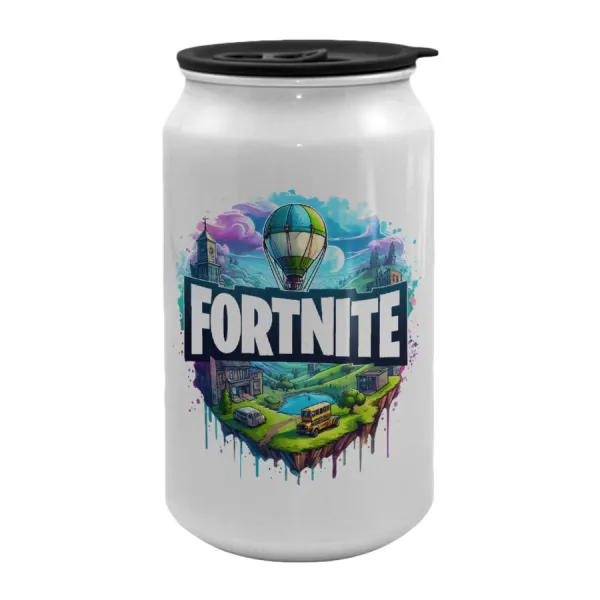 Fortnite land — Metal travel mug with lid (tin can), 500ml