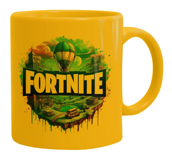 Fortnite land — Ceramic coffee mug yellow, 330ml