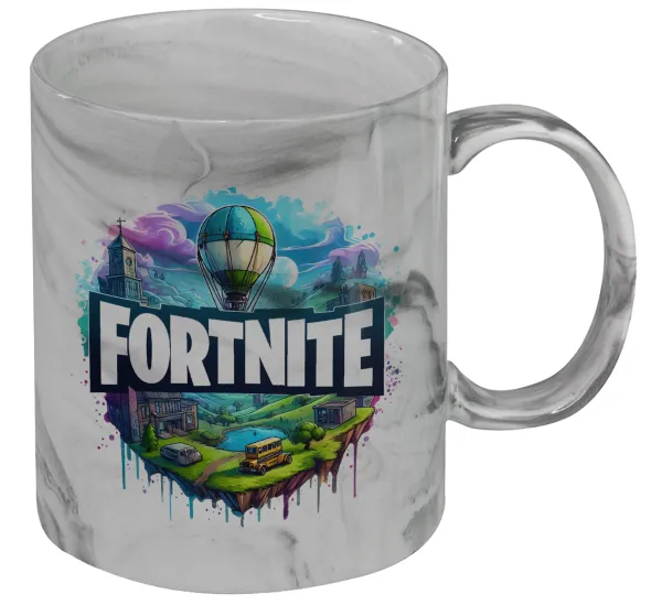 Fortnite land — Mug ceramic marble style, 330ml