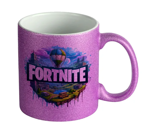 Fortnite land — Κούπα Μωβ Glitter που γυαλίζει, κεραμική, 330ml