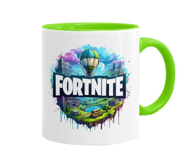 Fortnite land — Mug colored light green, ceramic, 330ml