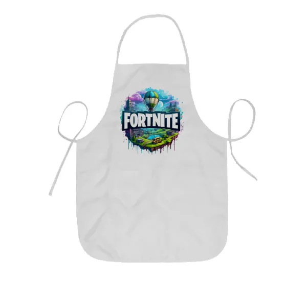 Fortnite land — Short full-length kids' chef apron (44x62cm)
