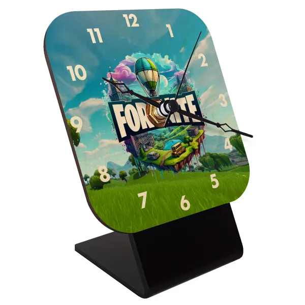 Fortnite land — Quartz Table clock in natural wood (10cm)
