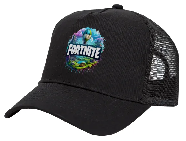 Fortnite land — Trucker Hat with Mesh, Black, (COTTON, KIDS, UNISEX, ONE SIZE)