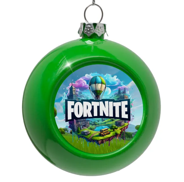Fortnite land — Green Christmas tree ornament bauble 8cm