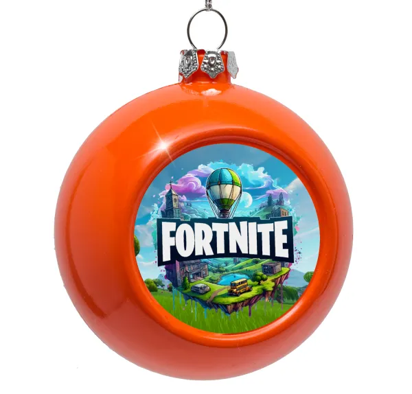 Fortnite land — Στολίδι Χριστουγεννιάτικη μπάλα δένδρου Πορτοκαλί 8cm