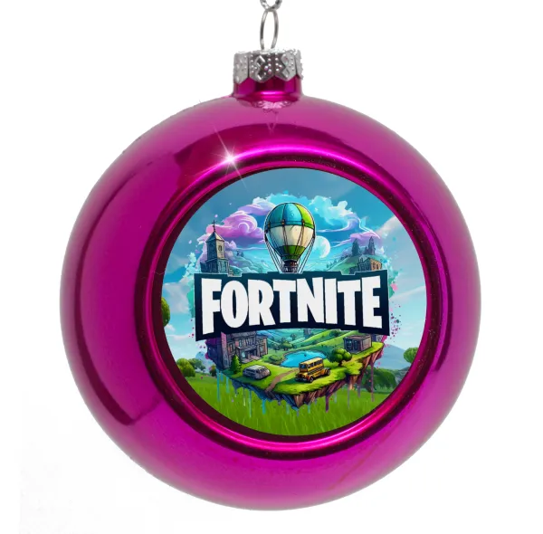 Fortnite land — Purple Christmas tree ornament bauble 8cm