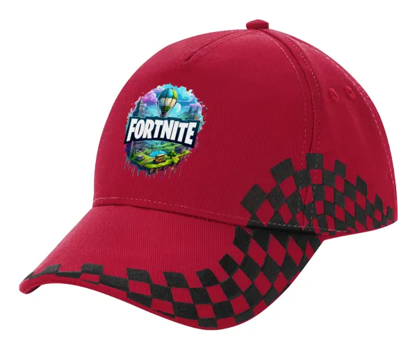 Fortnite land — Adult Cap RACING Ultimate Red/Black, (100% COTTON DRILL, ADULT, UNISEX, ONE SIZE ADULT)