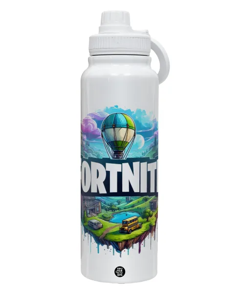 Fortnite land — 1L Stainless Steel Thermal Bottle with Phone Holder & Double Wall Insulation