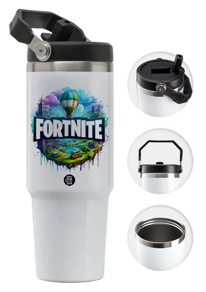Fortnite land — Θερμός Ανοξείδωτο 30oz με χερούλι