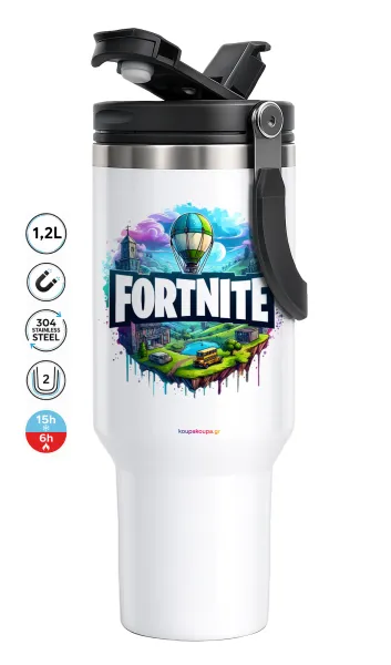 Fortnite land — Mega Travel Mug / Travel Mug, double walled (thermal) 1.2L
