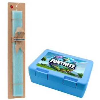 Fortnite land, Easter Set, children's snack container BLUE & Easter aromatic flat candle (30cm) (TURQUOISE)