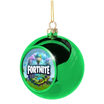 Fortnite land, Green Christmas tree ornament ball 8cm