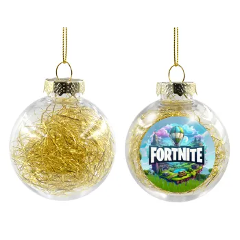 Fortnite land, Στολίδι Χριστουγεννιάτικη μπάλα δένδρου διάφανη με χρυσό γέμισμα 8cm