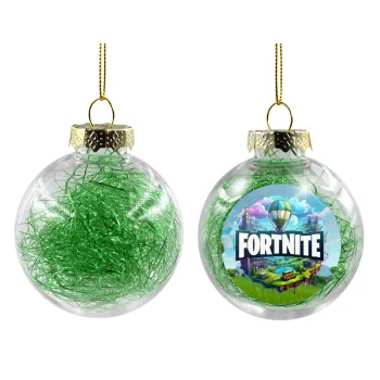 Fortnite land, Transparent Christmas tree ball ornament with green filling 8cm