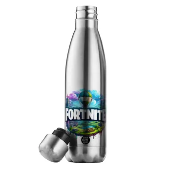 Fortnite land, Μεταλλικό παγούρι θερμός Inox (Stainless steel), διπλού τοιχώματος, 500ml