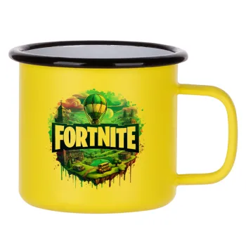 Fortnite land, Κούπα Μεταλλική εμαγιέ ΜΑΤ Κίτρινη 360ml