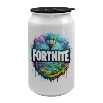 Fortnite land, Κούπα ταξιδιού μεταλλική με καπάκι (tin-can) 500ml