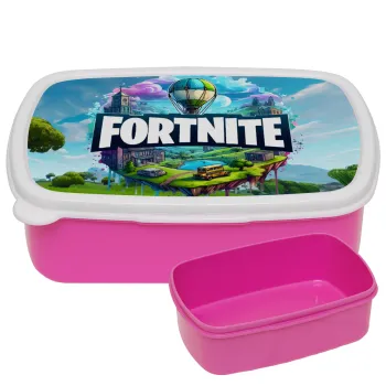 Fortnite land, ΡΟΖ παιδικό δοχείο φαγητού (lunchbox) πλαστικό (BPA-FREE) Lunch Βox M18 x Π13 x Υ6cm