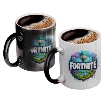 Fortnite land, Κούπα Μαγική, κεραμική, 330ml που αλλάζει χρώμα με το ζεστό ρόφημα