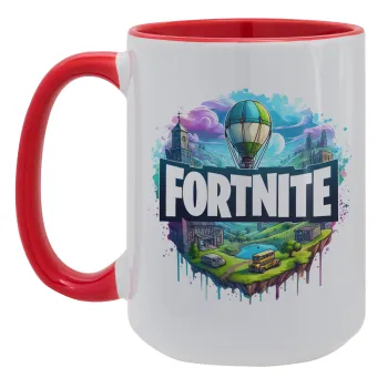 Fortnite land, Κούπα Mega 15oz, κεραμική Κόκκινη, 450ml