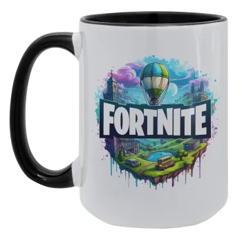 Fortnite land, Κούπα Mega 15oz, κεραμική Μαύρη, 450ml