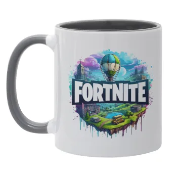 Fortnite land, Κούπα χρωματιστή γκρι, κεραμική, 330ml