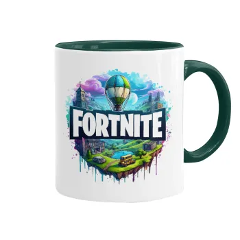 Fortnite land, Mug colored green, ceramic, 330ml