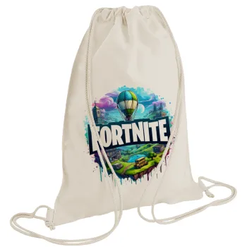 Fortnite land, Backpack bag GYMBAG natural (28x40cm)