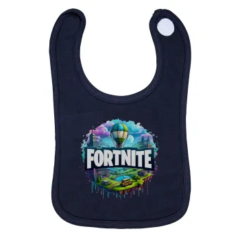 Fortnite land, Σαλιάρα με Σκρατς 100% Organic Cotton Μπλε (0-18 months)