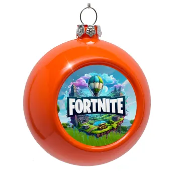 Fortnite land, Orange Christmas tree ornament bauble 8cm