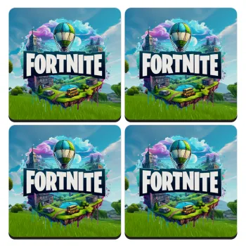 Fortnite land, ΣΕΤ 4 Σουβέρ ξύλινα τετράγωνα (9cm)