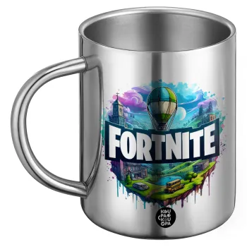 Fortnite land, Ανοξείδωτη Μεταλλική Κούπα 450ml - Διπλού Τοιχώματος