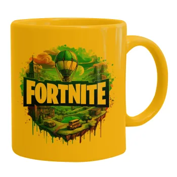 Fortnite land, Κούπα, κεραμική κίτρινη, 330ml