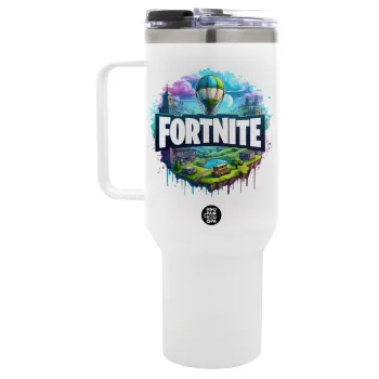 Fortnite land, Mega Tumbler με καπάκι, διπλού τοιχώματος (θερμό) 1,2L