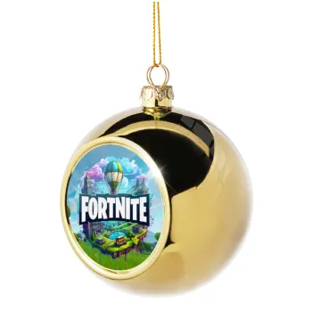 Fortnite land, Στολίδι Χριστουγεννιάτικη μπάλα δένδρου Χρυσή 8cm