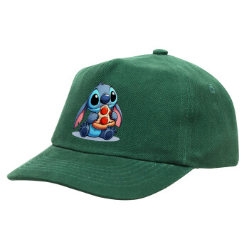 Stitch Pizza, Children's Baseball Cap, 100% Cotton Drill, GREEN (COTTON, CHILDREN'S, ONE SIZE)