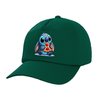 Stitch Pizza, Twill Καπέλο παιδικό Bottle Green (100% ΒΑΜΒΑΚΕΡΟ, ΠΑΙΔΙΚΟ, UNISEX)