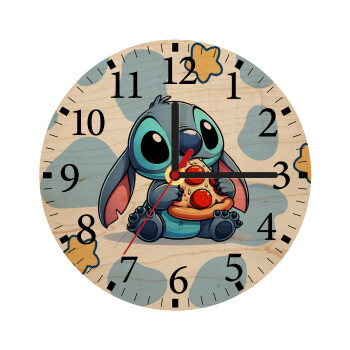 Stitch Pizza, Ρολόι τοίχου ξύλινο plywood (20cm)