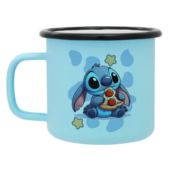 Stitch Pizza, Κούπα Μεταλλική εμαγιέ ΜΑΤ σιέλ 360ml