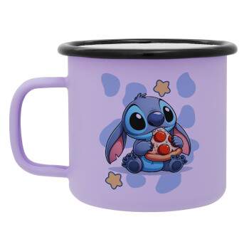Stitch Pizza, Κούπα Μεταλλική εμαγιέ ΜΑΤ Light Pastel Purple 360ml