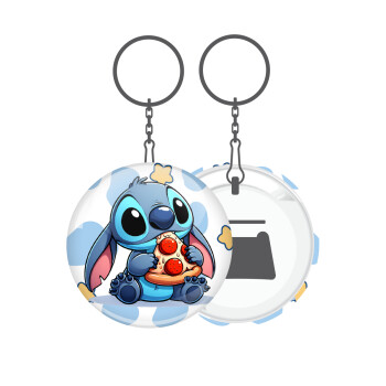 Stitch Pizza, Μπρελόκ μεταλλικό 5cm με ανοιχτήρι