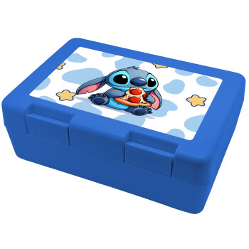 Stitch Pizza, Children's cookie container BLUE 185x128x65mm (BPA free plastic)