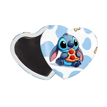 Stitch Pizza, Μαγνητάκι καρδιά (57x52mm)