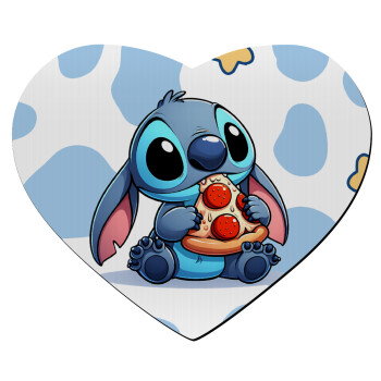 Stitch Pizza, Mousepad heart 23x20cm