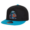 Καπέλο παιδικό Flat Snapback, Μαύρο/Μπλε (100% ΒΑΜΒΑΚΕΡΟ, ΠΑΙΔΙΚΟ, UNISEX, ONE SIZE)
