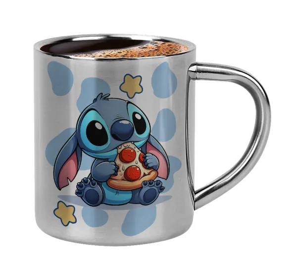 Stitch Pizza — Double-wall metal cup for espresso (220ml)