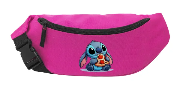 Stitch Pizza — Unisex waist bag (banana) in PINK color with 2 pockets