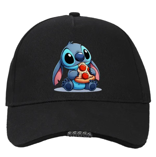 Stitch Pizza — Καπέλο Εργασίας & Δραστηριοτήτων με LED Φως - Ιδανικό για Νύχτα & Χαμηλό Φωτισμό (100% ΒΑΜΒΑΚΕΡΟ, ΕΝΗΛΙΚΩΝ, UNISEX)